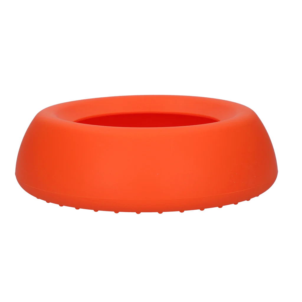 Bol pentru hrană și apă pentru câini, din silicon, cu margine anti-vărsare, 800 ml, portocaliu – Excellent Pets No-Spill Bowl - imagine 3
