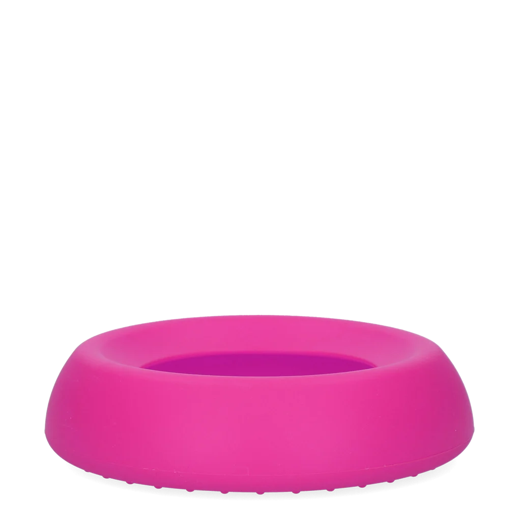 Bol pentru hrană și apă pentru câini, din silicon, cu margine anti-vărsare, 300 ml, roz – Excellent Pets No-Spill Bowl - imagine 3