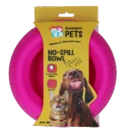 Bol din silicon pentru hrană și apă, pentru câini, cu margine anti vărsare, 800 ml, roz – Excellent Pets No-Spill Bowl