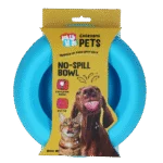 Bol pentru hrană și apă pentru câini, din silicon, cu margine anti-vărsare, 800 ml, albastru – Excellent Pets No-Spill Bowl