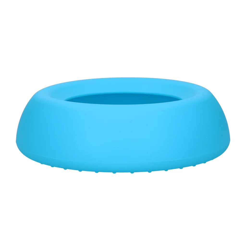Bol pentru hrană și apă pentru câini, din silicon, cu margine anti-vărsare, 800 ml, albastru – Excellent Pets No-Spill Bowl - imagine 3