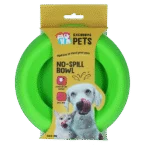 Bol pentru hrană și apă pentru câini, din silicon, cu margine antiîmprăștiere, 300 ml, verde – Excellent Pets No-Spill Bowl