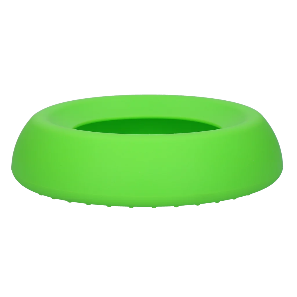 Bol pentru hrană și apă pentru câini, din silicon, cu margine antiîmprăștiere, 300 ml, verde – Excellent Pets No-Spill Bowl - imagine 3