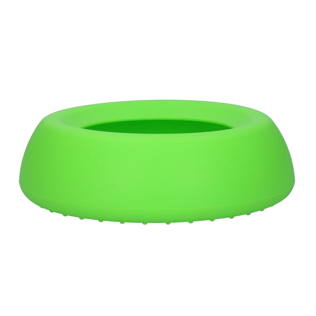 Bol pentru hrană și apă pentru câini, din silicon, cu margine anti vărsare, 800 ml, verde – Excellent Pets No-Spill Bowl - imagine 2