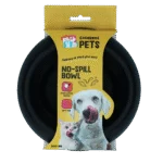 Bol pentru hrană și apă pentru câini, din silicon, cu margine anti vărsare, 300 ml, antracit – Excellent Pets No-Spill Bowl