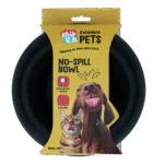 Bol pentru hrană și apă pentru câini, din silicon, cu margine anti vărsare, 800 ml, antracit – Excellent Pets No-Spill Bowl