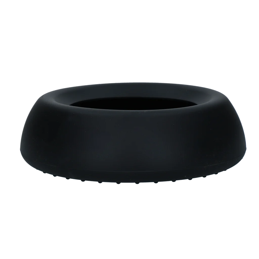 Bol pentru hrană și apă pentru câini, din silicon, cu margine anti vărsare, 800 ml, antracit – Excellent Pets No-Spill Bowl - imagine 3