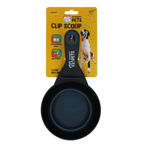 Cupa pentru hrană cu clips de închidere, 2 cup – Excellent Pets Clip Scoop