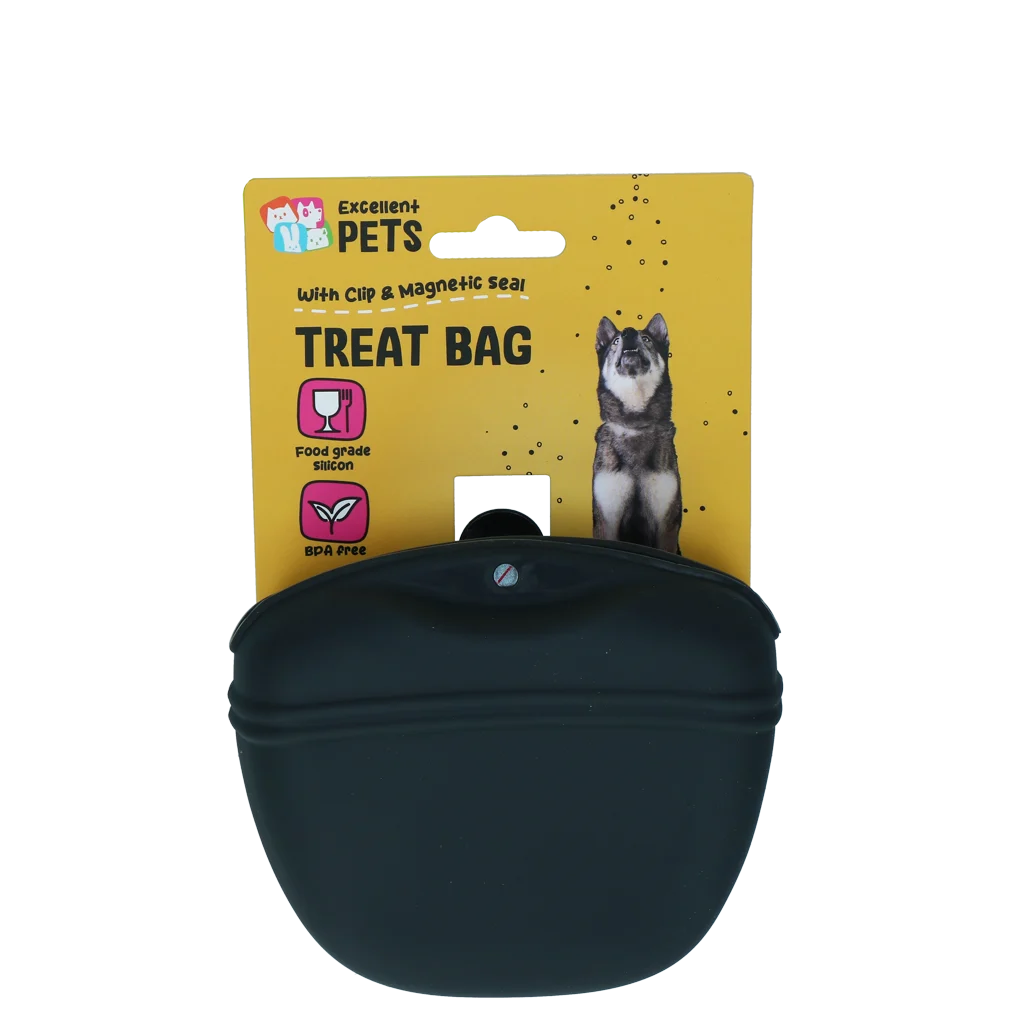 Săculeț pentru recompense pentru câini, din silicon, cu închidere magnetică și clips – Excellent Pets Treat Bag - imagine 1