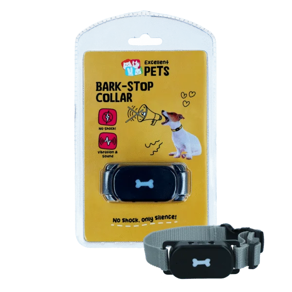 Zgarda anti lătrat cu sunet și vibrații – Excellent Pets Bark-Stop Collar