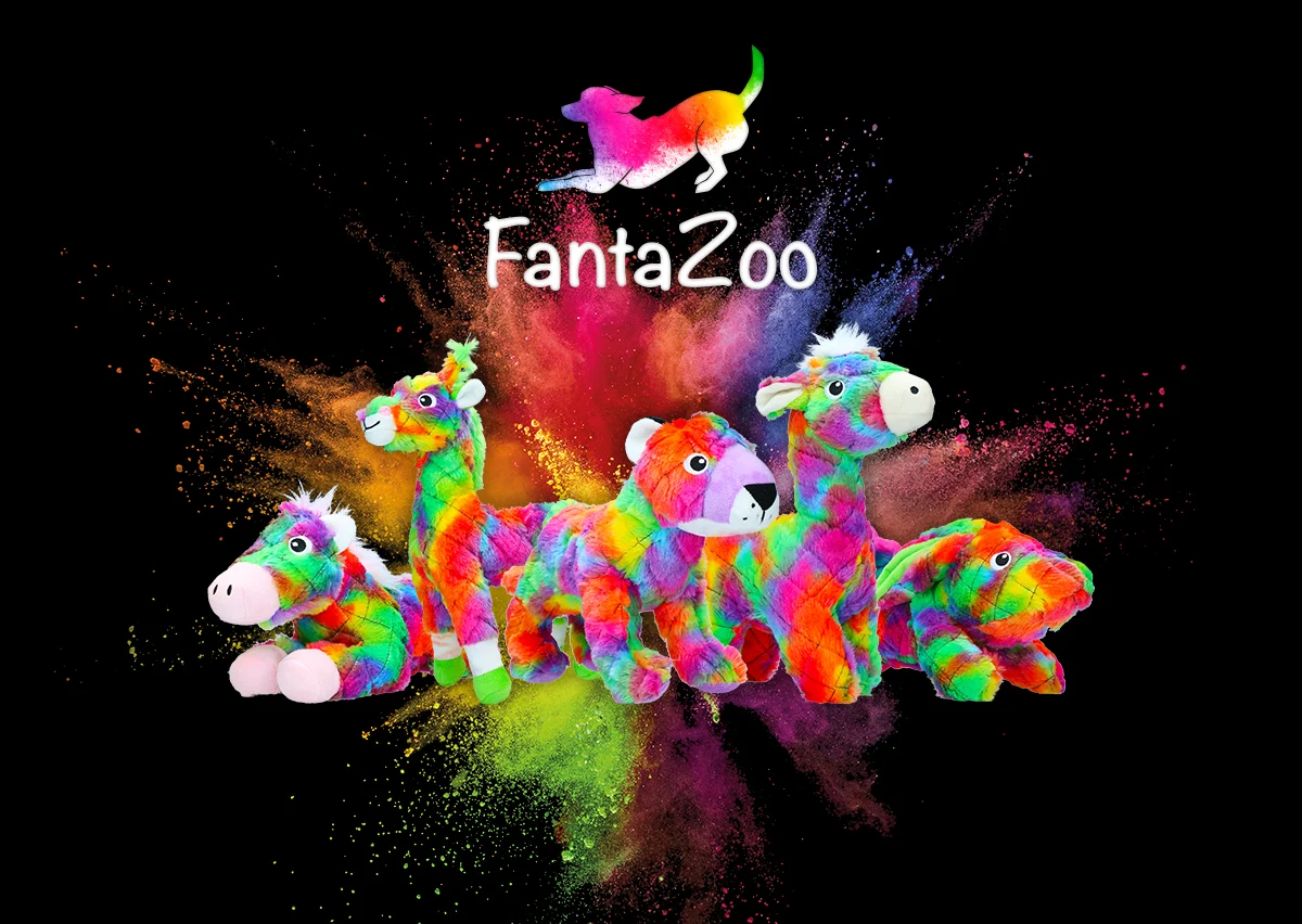 Jucărie de pluș pentru câini din material reciclat, cu squeaker, L, 32 x 16 cm – FantaZoo Bunny - imagine 4