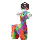 Jucărie de pluș pentru câini din material reciclat, cu chițăitoare, L, 32 x 16 cm – FantaZoo Alpaca
