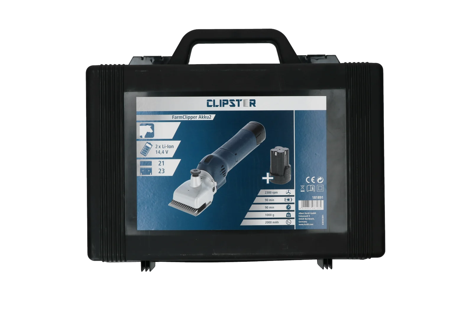 Mașină de tuns bovine cu 2 acumulatori – Clipster FarmClipper Akku2 Rund - imagine 3