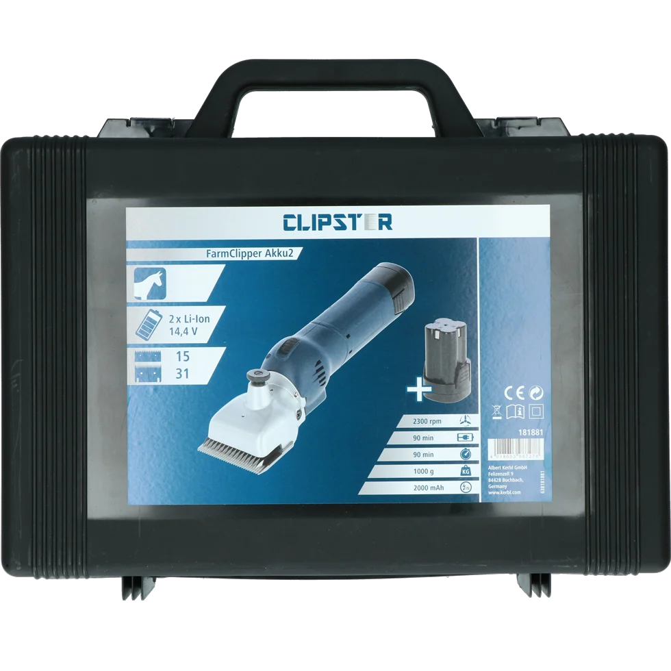 Mașină de tuns cai cu 2 acumulatori – Clipster FarmClipper Akku2 Paard - imagine 1