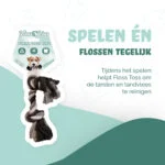 Frânghie din bumbac pentru câini, cu 2 noduri, 30 cm – Floss Toss Natural Dental Ropes Dental Rope 2 Knot - imagine 3
