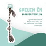 Frânghie din bumbac pentru câini, cu 4 noduri, 85 cm – Floss Toss Natural Dental Ropes Dental Rope 4 Knot - imagine 2