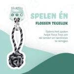 Frânghie pentru câini din bumbac cu minge, 60 cm – Floss Toss Natural Dental Ropes Dental Rope Exteme Tug and Ball - imagine 2