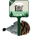Șoricel de jucărie pentru pisici din con și pâslă, cu Madnip, gri, 8 cm – Forest Friends Mouse