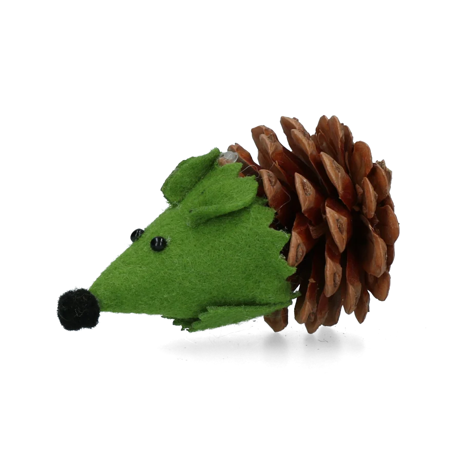 Șoricel de jucărie pentru pisici din con de pin și fetru, cu Madnip, verde, 8 cm – Forest Friends Mouse - imagine 2