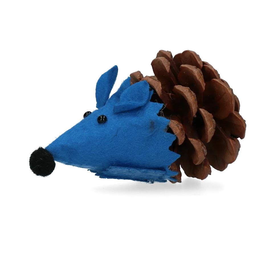 Șoricel de jucărie pentru pisici din con de pin și fetru, cu Madnip, albastru, 8 cm – Forest Friends Mouse - imagine 2