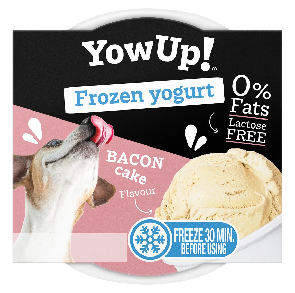 Gustare cu iaurt congelat pentru câini și pisici, Bacon Cake, 110 g – YowUp! Frozen Yoghurt Bacon Cake - imagine 1
