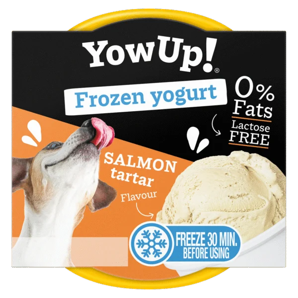 Iaurt înghețat pentru câini și pisici cu tartar de somon, 110 g – YowUp! Frozen Yoghurt Salmon Tartar