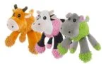 Jucărie de pluș pentru câini, vacă cu 5 chițăitori, 22 x 22 cm – Fuzzle - imagine 6