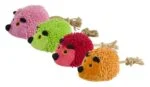 Jucărie de pluș pentru câini, arici cu coadă din frânghie și chițăitoare, roșu, 15 x 20 cm – Fuzzle Hedgie With Tail - imagine 3