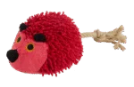 Jucărie de pluș pentru câini, arici cu coadă din frânghie și chițăitoare, roșu, 15 x 20 cm – Fuzzle Hedgie With Tail