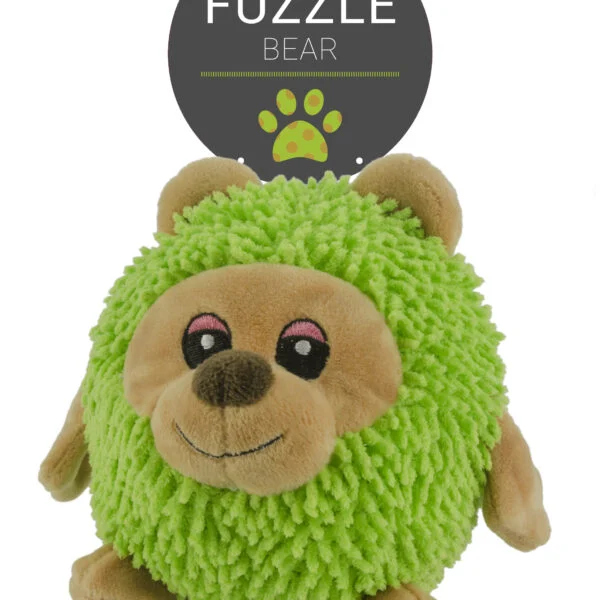 Jucărie de pluș pentru câini, ursuleț cu chițăitoare, 14 cm – Fuzzle