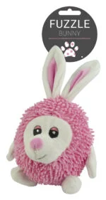 Jucărie de pluș pentru câini, iepure cu chițăitoare, 23 cm – Fuzzle