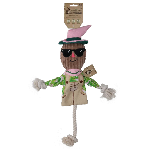Jucărie de tras sperietoare de ciori, cu corp foșnitor și frânghie – Garden Paws Scarecrow Scary Harry M