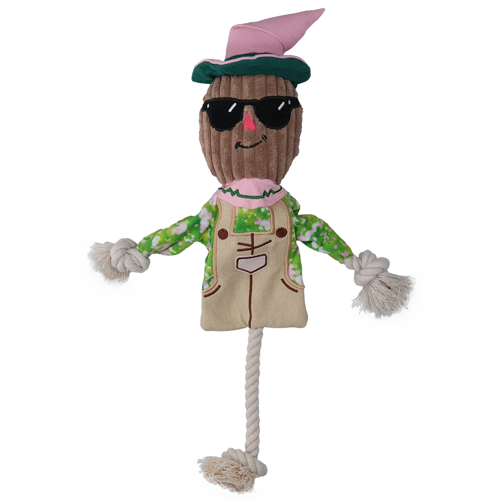 Jucărie de tras sperietoare de ciori, cu corp foșnitor și frânghie – Garden Paws Scarecrow Scary Harry M - imagine 2