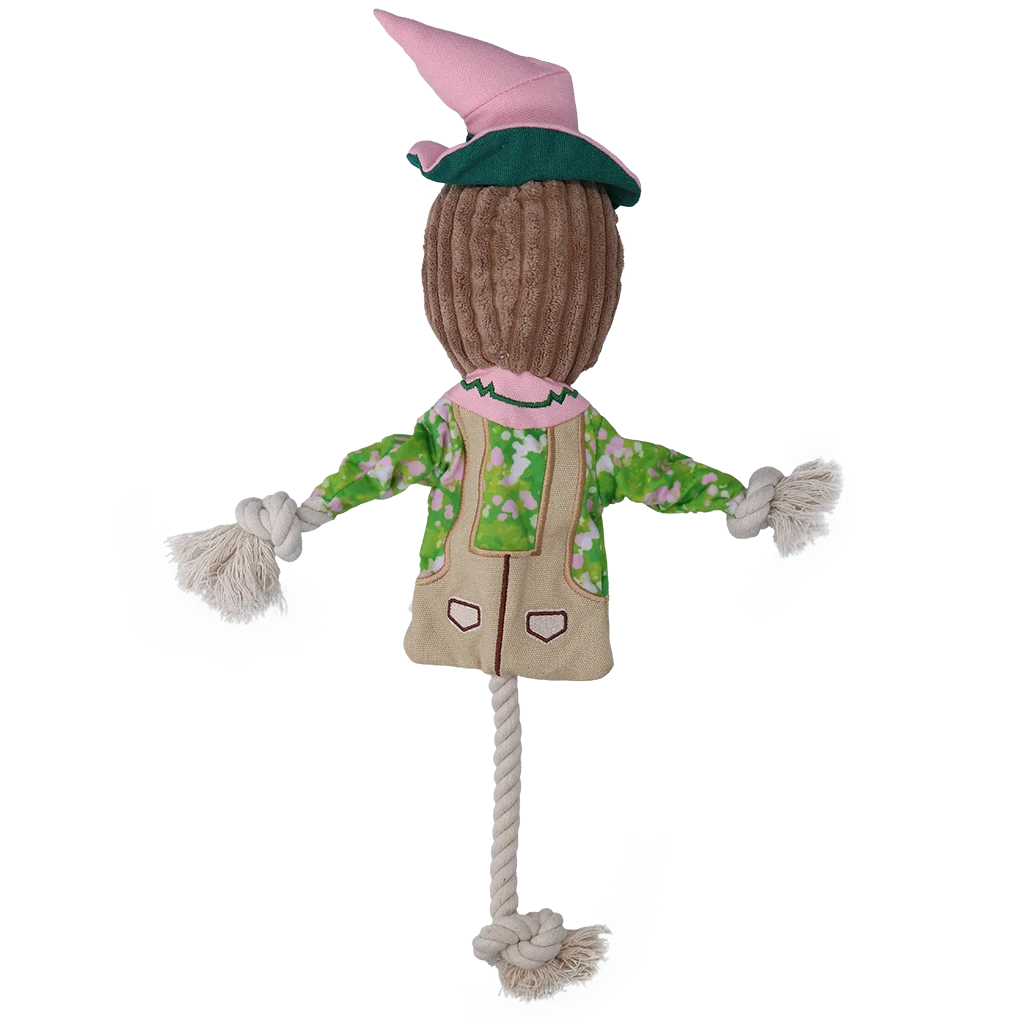 Jucărie de tras sperietoare de ciori, cu corp foșnitor și frânghie – Garden Paws Scarecrow Scary Harry M - imagine 3