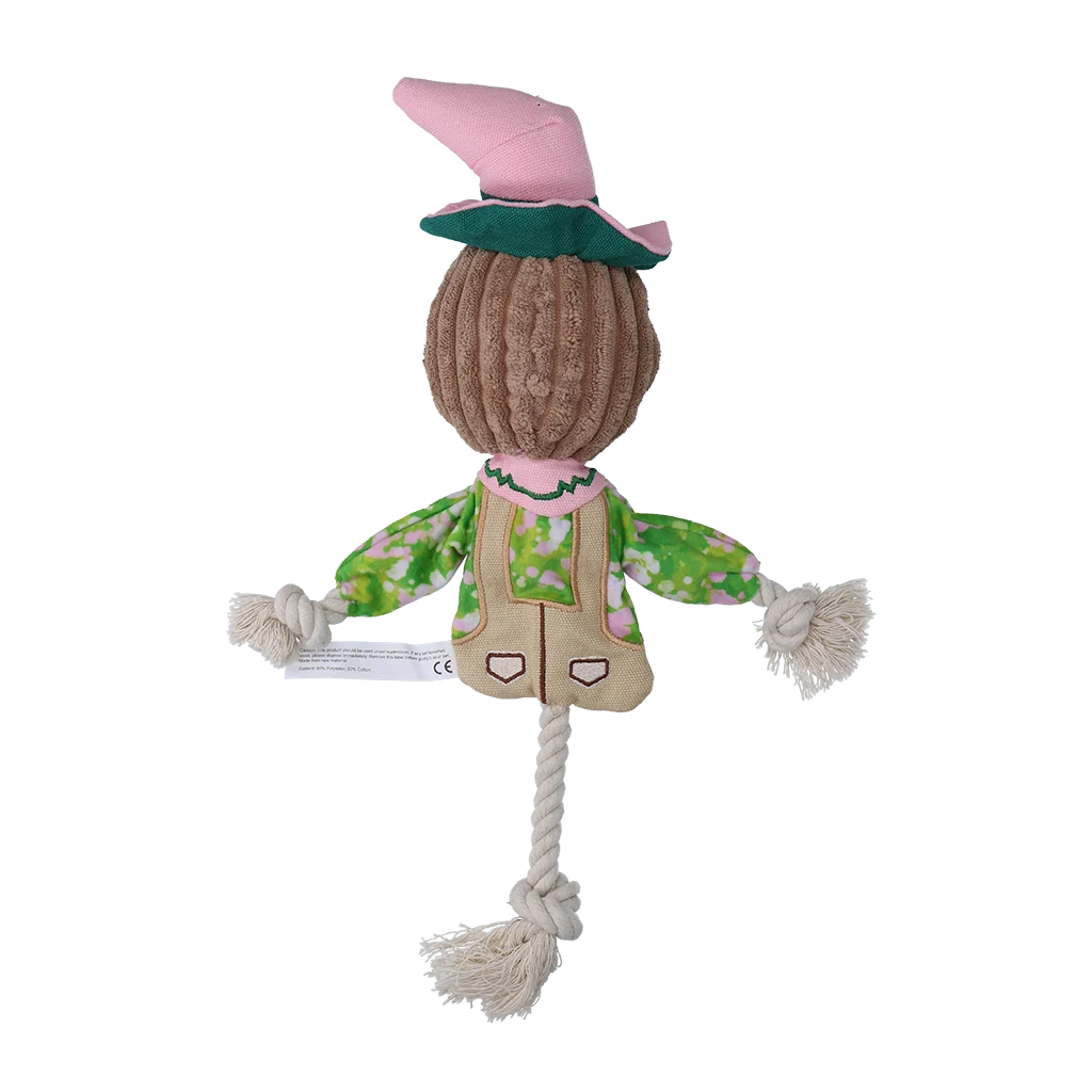 Jucărie de tras în formă de sperietoare de ciori, cu corp foșnitor și frânghie – Garden Paws Scarecrow Scary Harry S - imagine 3