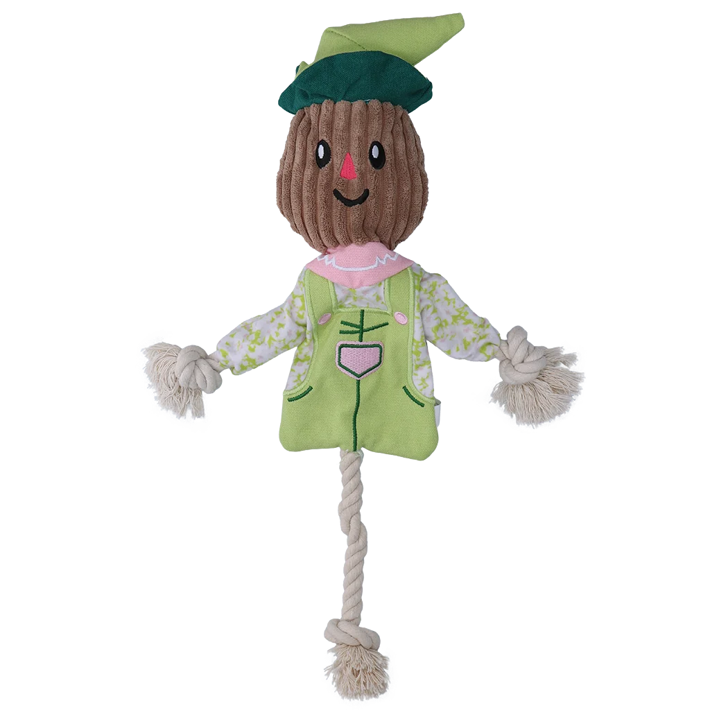 Jucărie de tras, sperietoare de ciori cu corp foșnitor și frânghie – Garden Paws Scarecrow Indy Fields M - imagine 2