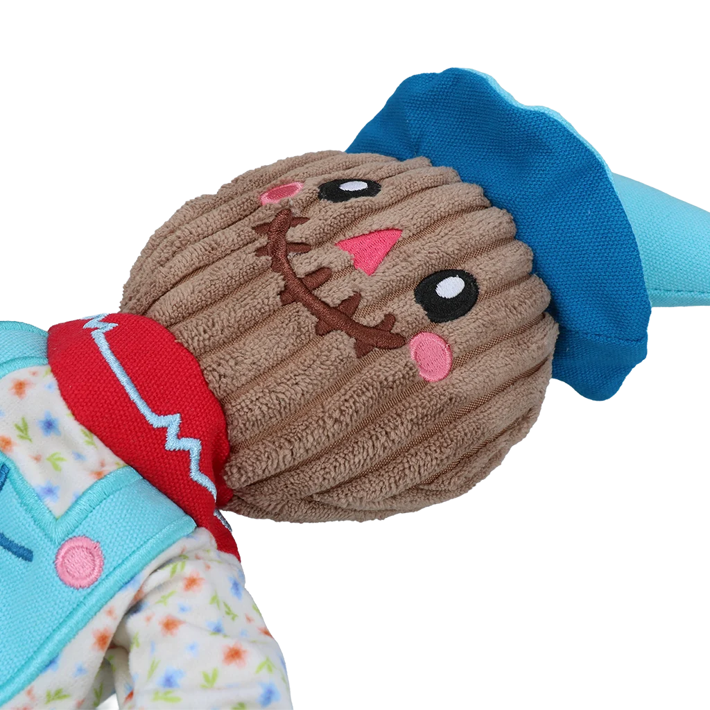 Jucărie de tras în formă de sperietoare, cu corp foșnitor și frânghie – Garden Paws Scarecrow Calvin Crow M - imagine 4