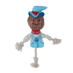 Jucărie de tras în formă de sperietoare, cu corp foșnitor și frânghie – Garden Paws Scarecrow Calvin Crow S - imagine 2