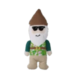 Jucărie de pluș pentru câini, pitic de grădină cu chițăitoare M – Garden Paws Garden Gnome Smirking Steve M - imagine 2