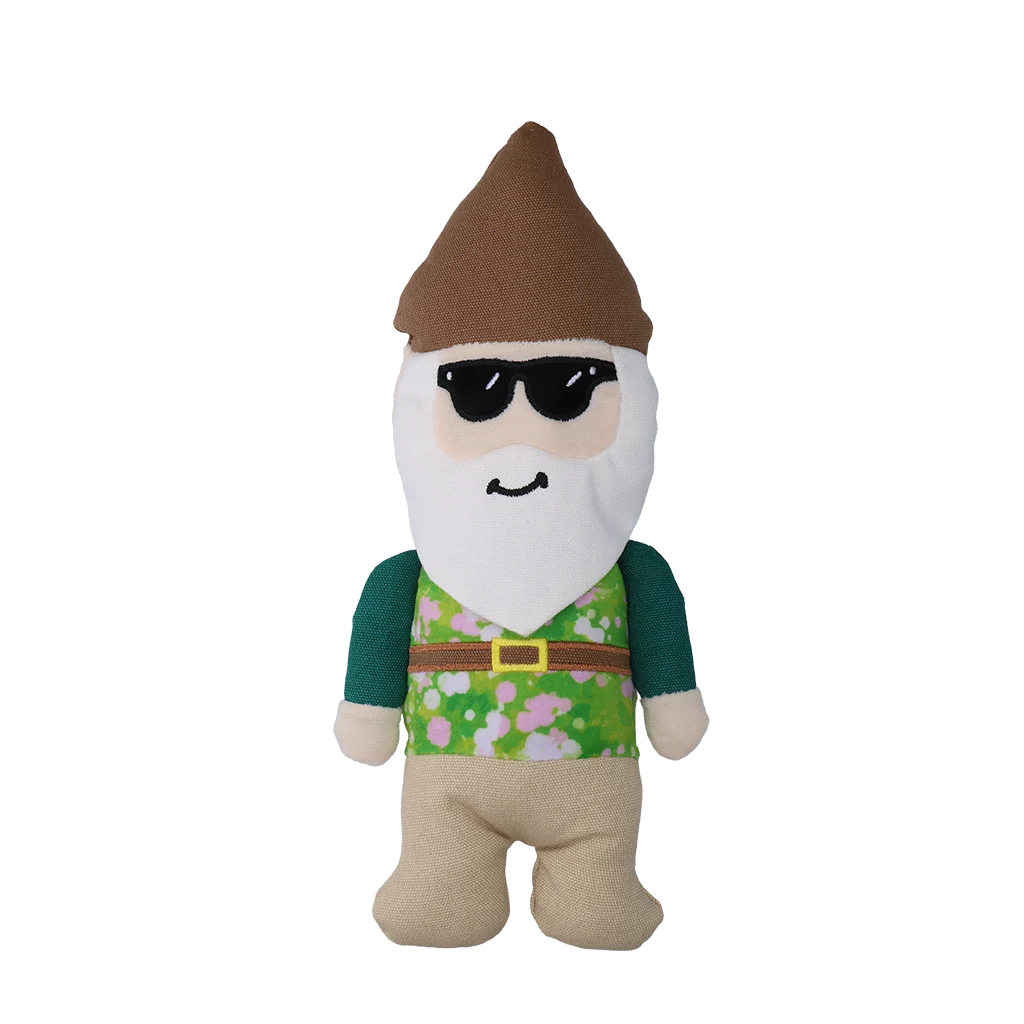 Jucărie de pluș pentru câini, pitic de grădină cu chițăitoare M – Garden Paws Garden Gnome Smirking Steve M - imagine 2