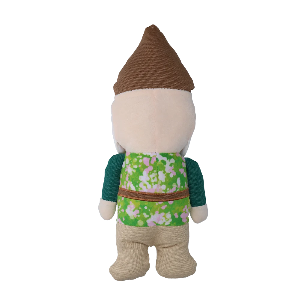 Jucărie de pluș pentru câini, pitic de grădină cu chițăitoare M – Garden Paws Garden Gnome Smirking Steve M - imagine 3
