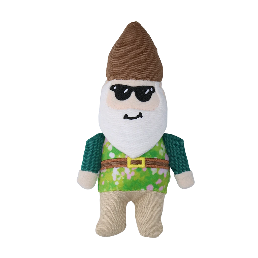 Jucărie de pluș pentru câini, pitic de grădină cu chițăitoare S – Garden Paws Garden Gnome Smirking Steve S - imagine 2