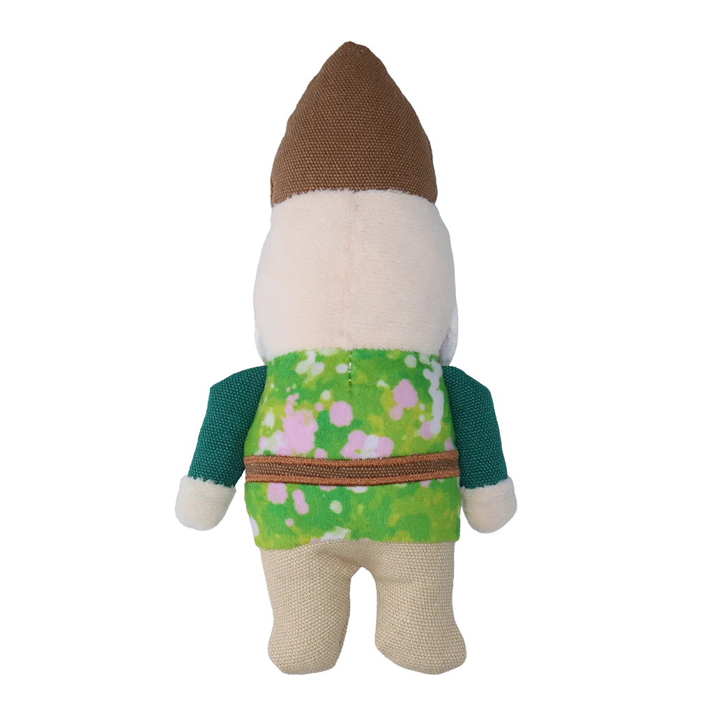 Jucărie de pluș pentru câini, pitic de grădină cu chițăitoare S – Garden Paws Garden Gnome Smirking Steve S - imagine 3