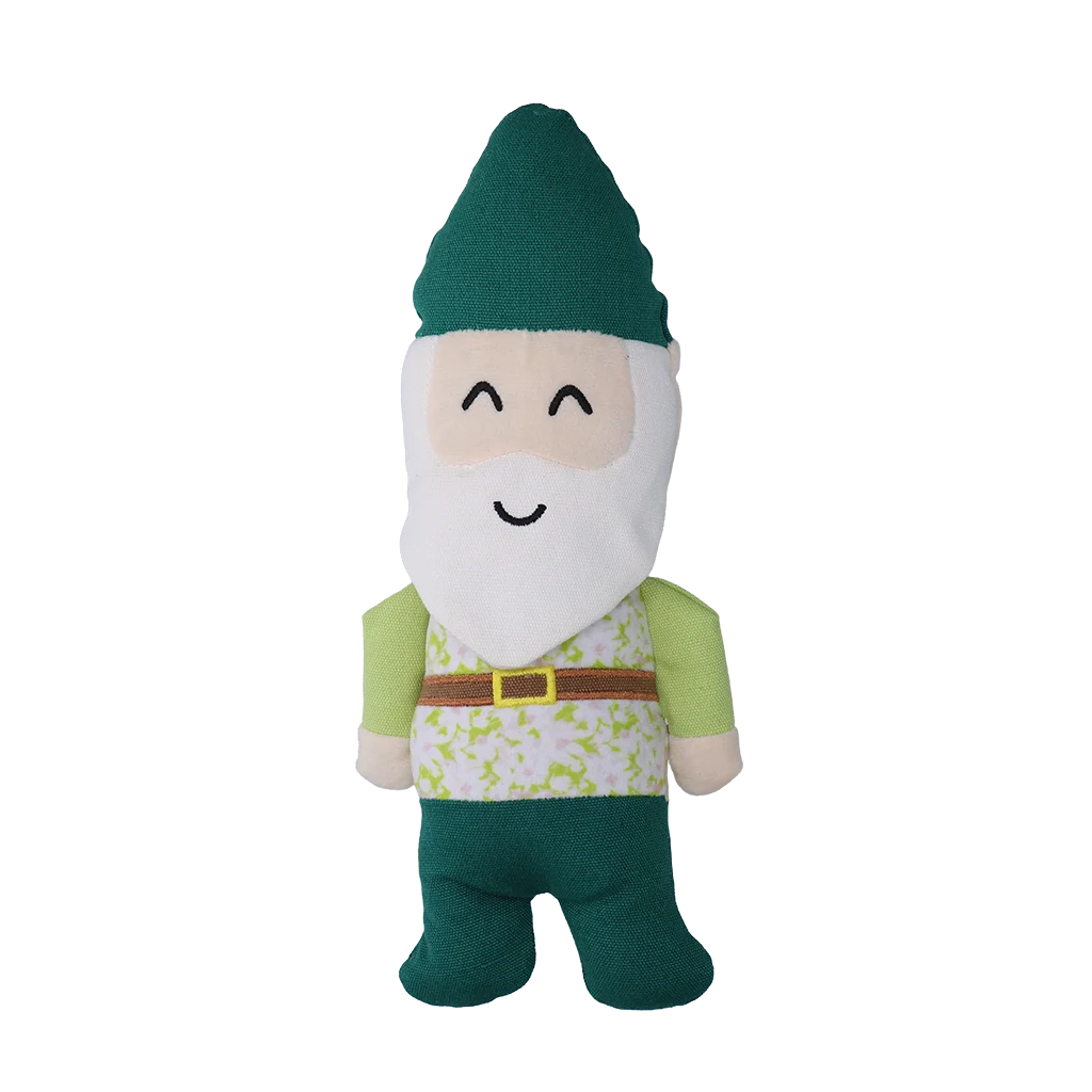Jucărie de pluș pentru câini, pitic de grădină cu piuitoare M – Garden Paws Garden Gnome Gentle George M - imagine 2
