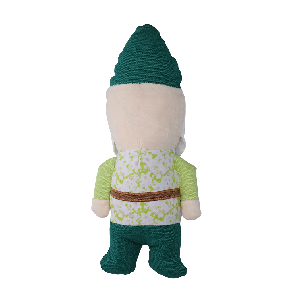 Jucărie de pluș pentru câini, pitic de grădină cu piuitoare M – Garden Paws Garden Gnome Gentle George M - imagine 3