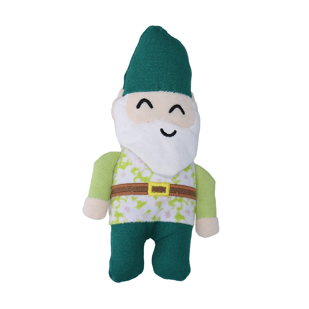 Jucărie de pluș pentru câini, pitic de grădină cu chițăitoare S – Garden Paws Garden Gnome Gentle George S - imagine 3