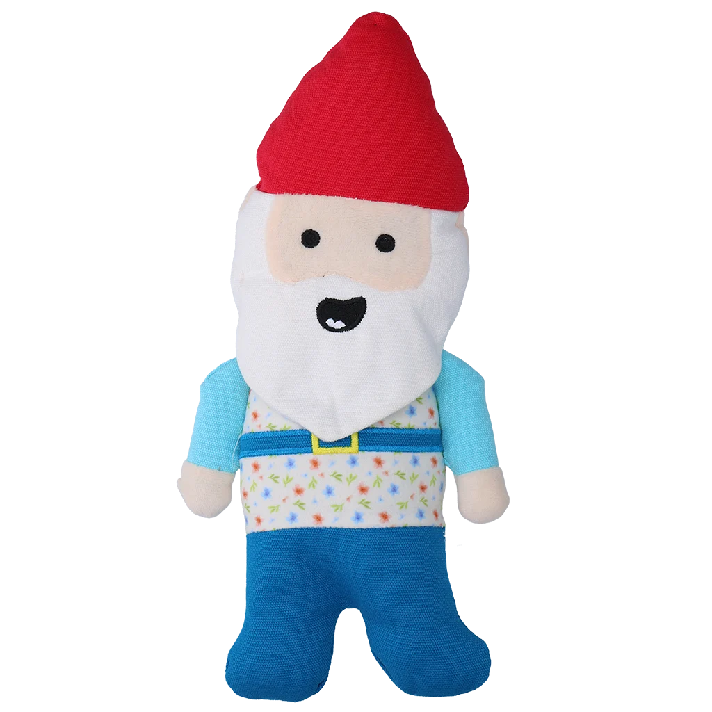 Jucărie de pluș pentru câini, pitic de grădină cu chițăitoare M – Garden Paws Garden Gnome Happy Henry M - imagine 2