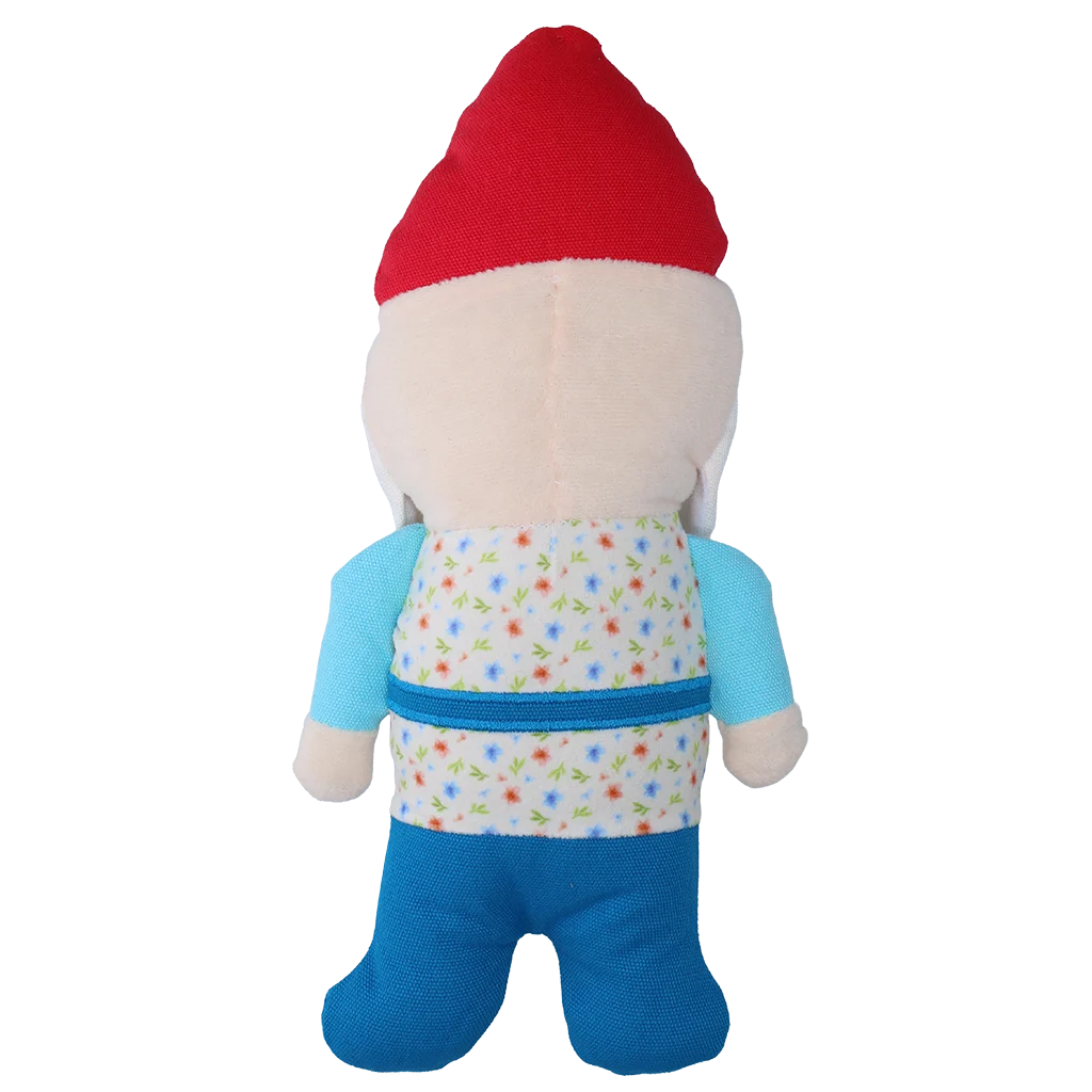Jucărie de pluș pentru câini, pitic de grădină cu chițăitoare M – Garden Paws Garden Gnome Happy Henry M - imagine 3