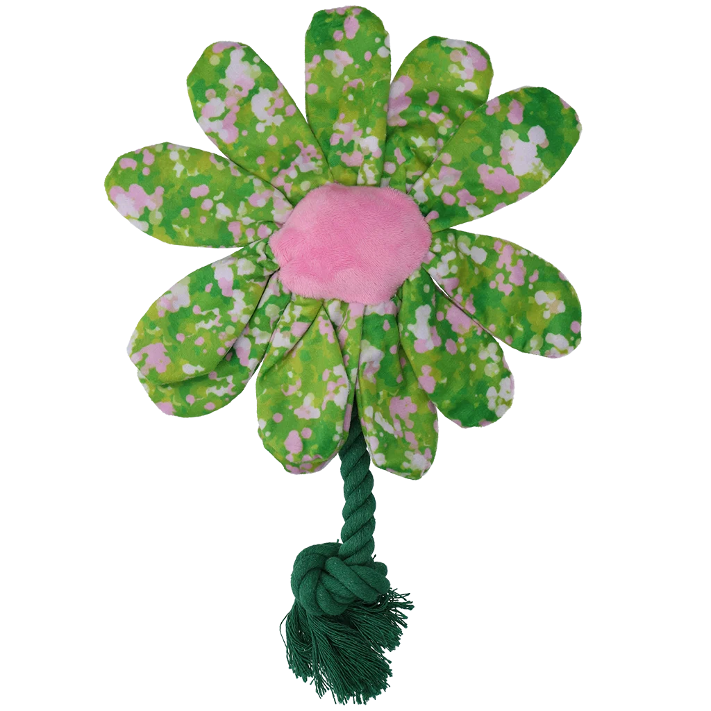 Jucărie de pluș pentru câini, floare cu frânghie M – Garden Paws Flower Summer Shrubs M - imagine 2