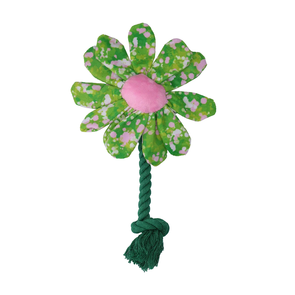 Jucărie de pluș pentru câini, floare cu frânghie S – Garden Paws Flower Summer Shrubs S - imagine 2